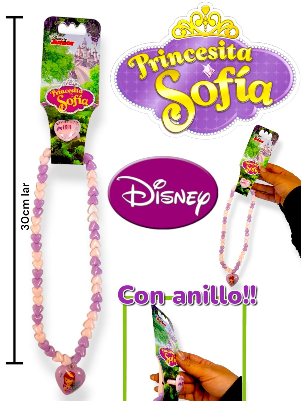 COLLAR Y ANILLO EN CARTON PRINCESITA SOFIA Disney ORIGINAL
